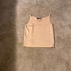 Light Peach Cropped Tank Top with Thin Straps